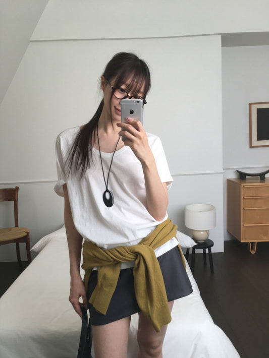 U領隨性寬鬆上衣