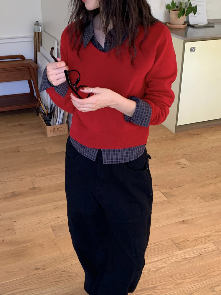 復古美色廓形工裝褲