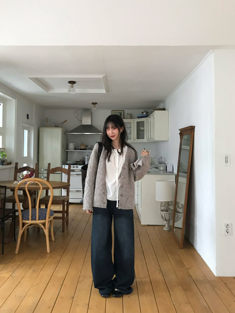 暗菱格紋理針織外套