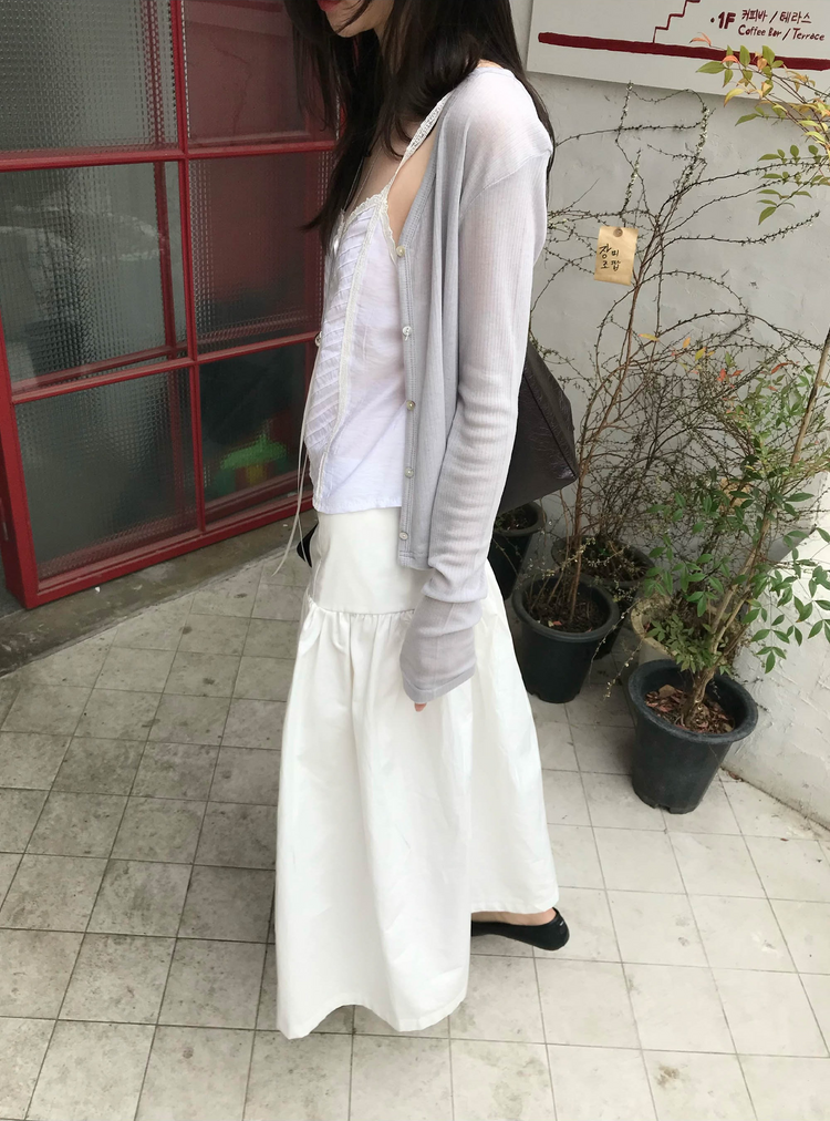 蕾絲百褶細節綁帶背心