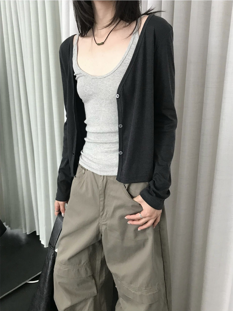 美色寬鬆層次工裝褲