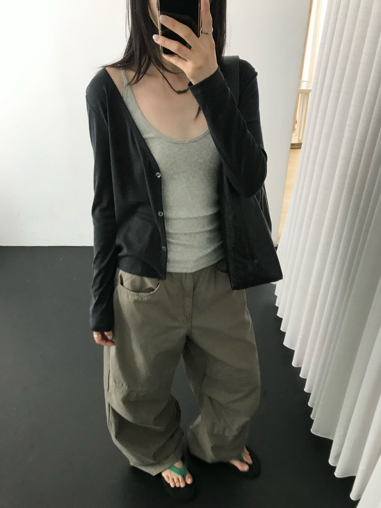 美色寬鬆層次工裝褲