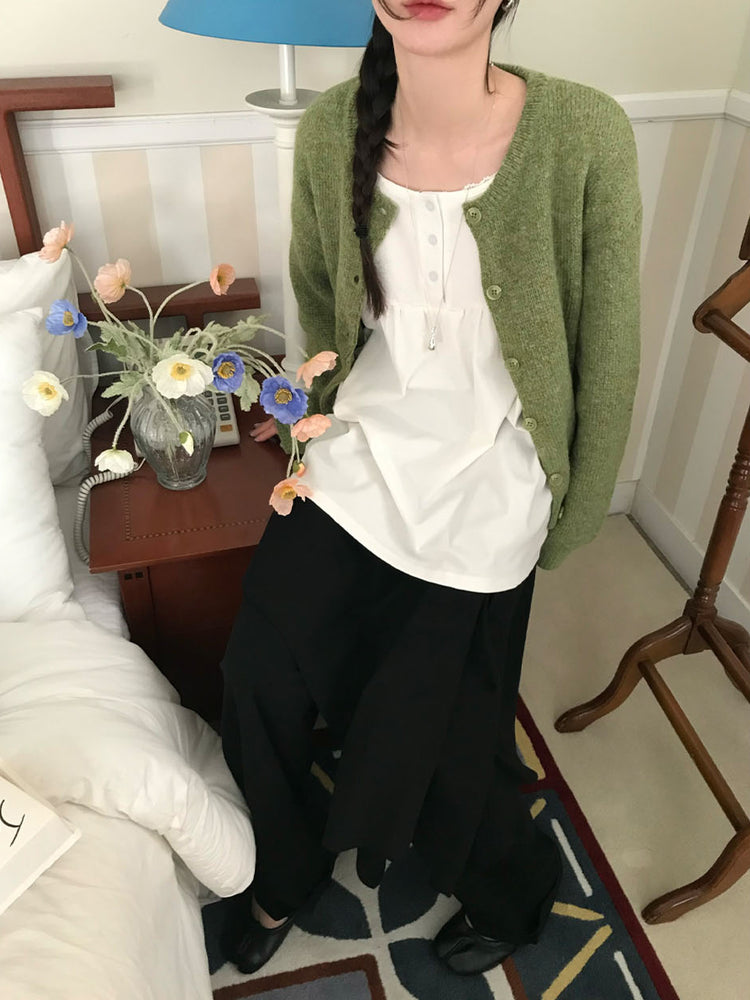 不規則綁帶細節兩件式裙褲