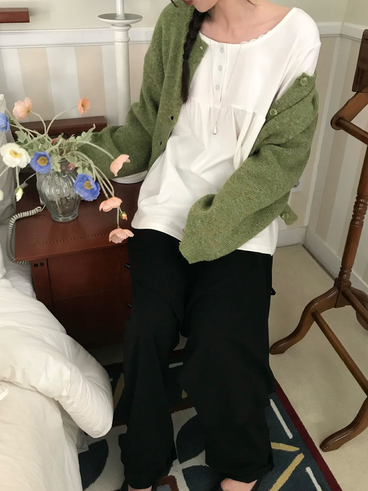 不規則綁帶細節兩件式裙褲