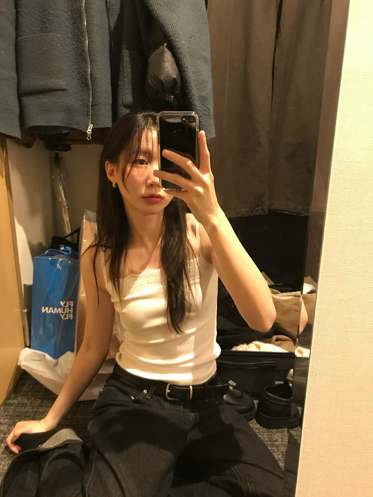 蕾絲邊平口背心