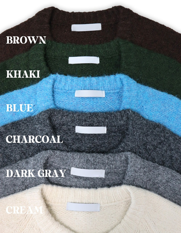 美色粗針排鈕針織外套