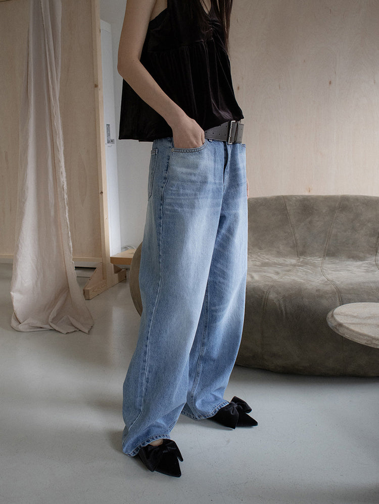 絲絨V領抓皺細節背心