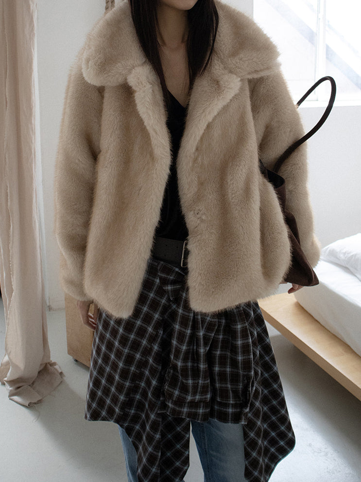 美色撞色格紋襯衫