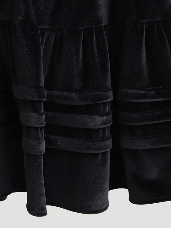 絲絨質感層次蛋糕半裙