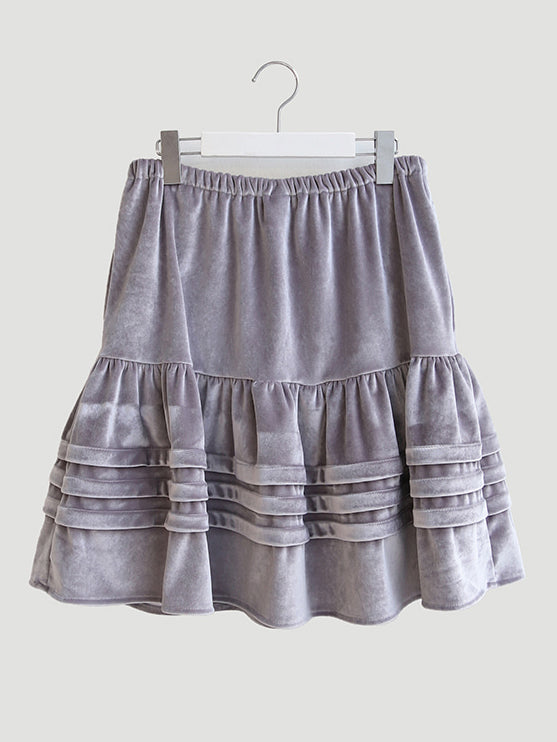 絲絨質感層次蛋糕半裙