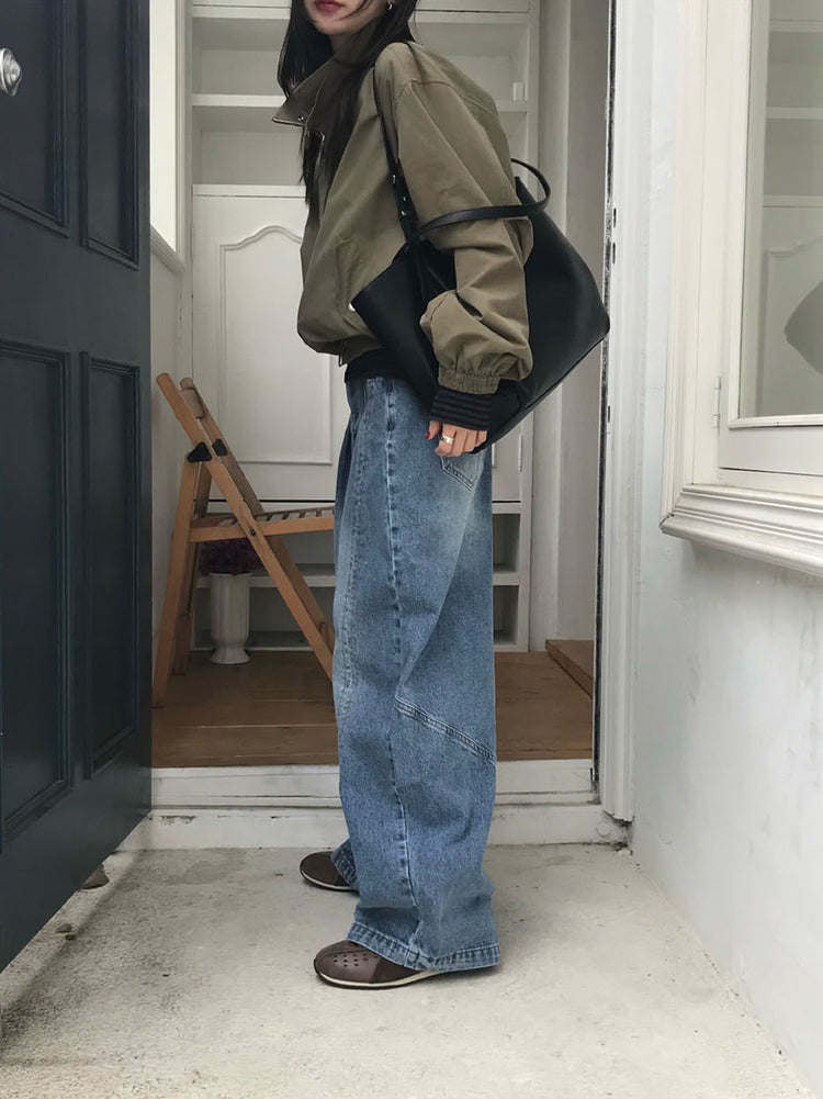 復古立領雙拉鏈細節外套