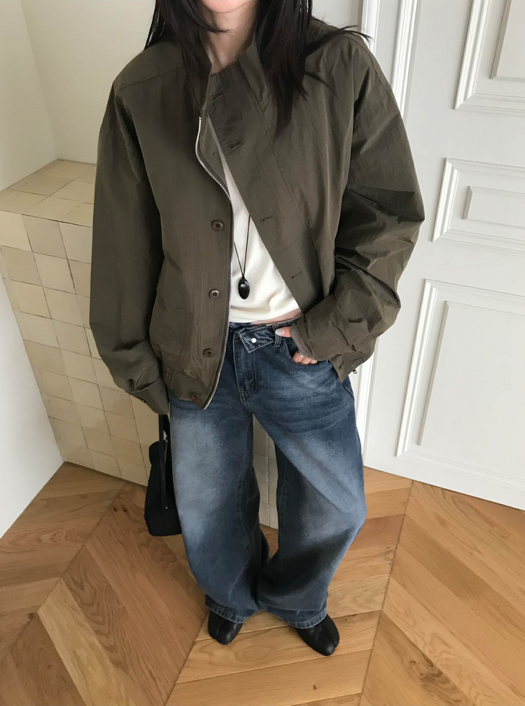 高質立領排鈕細節外套