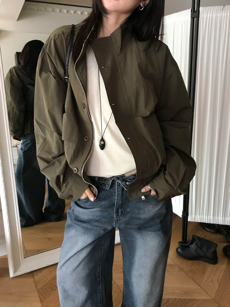 高質立領排鈕細節外套