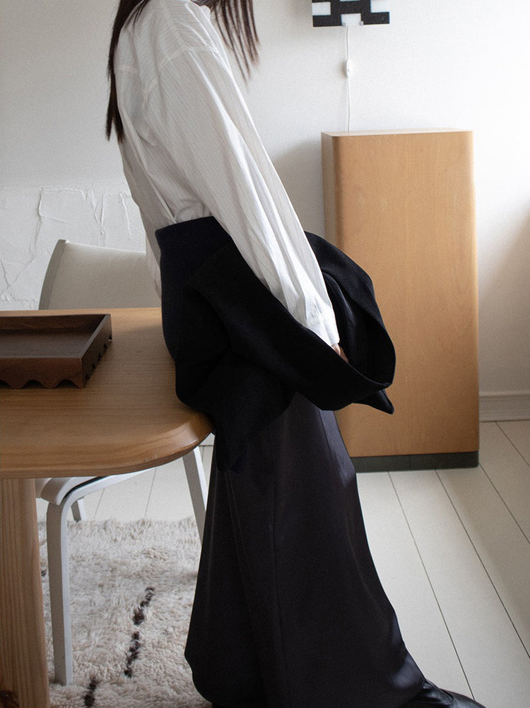 美色霧光澤感及踝裙