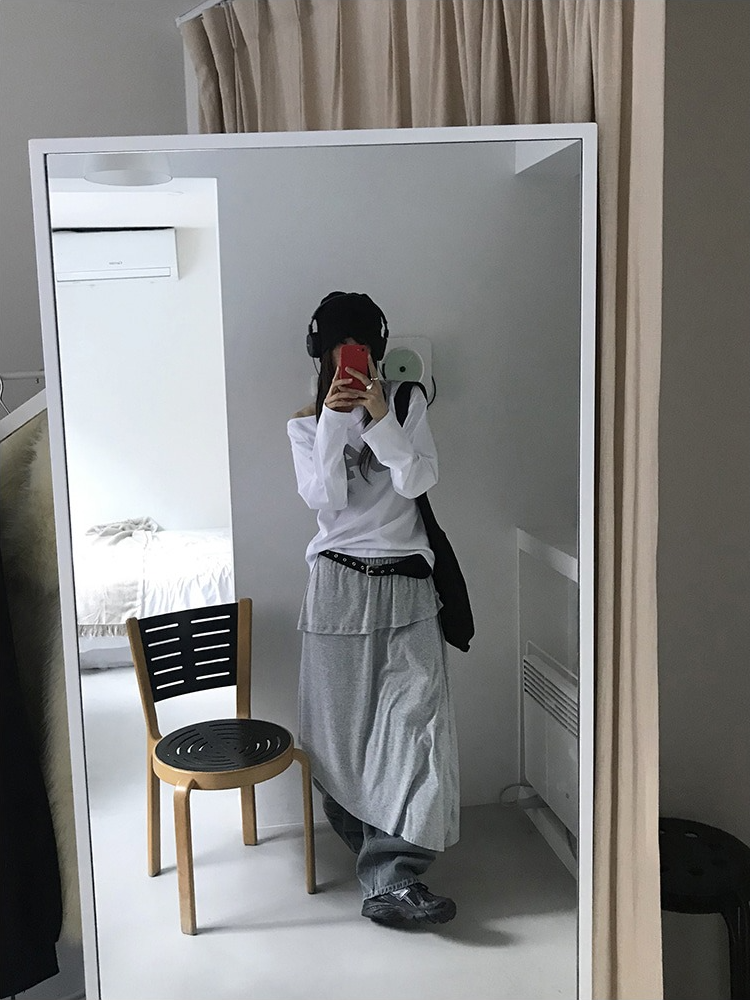 美肩數字印花休閒上衣
