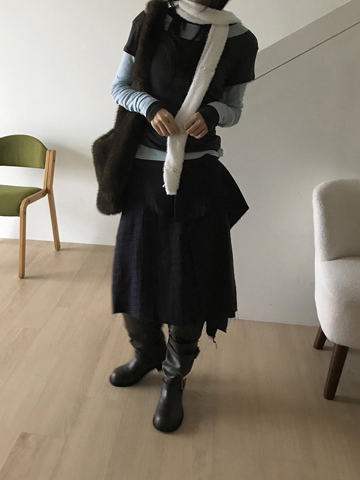 撞色層次感兩件式上衣