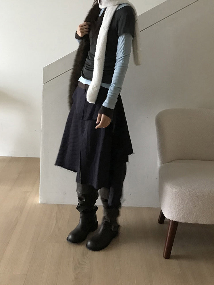 撞色層次感兩件式上衣