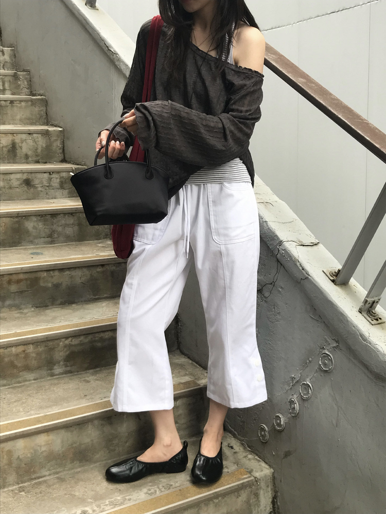 條紋掛脖上衣