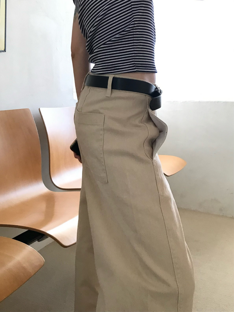 內前壓線細節直褲