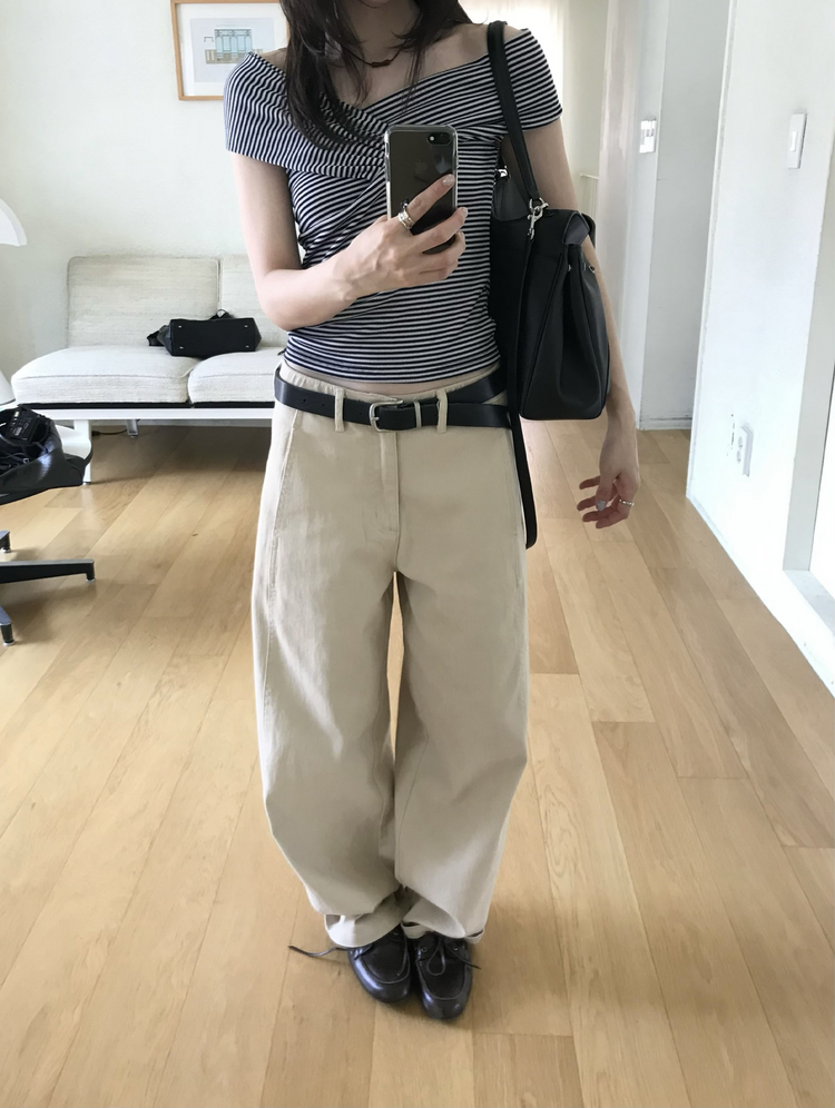 內前壓線細節直褲