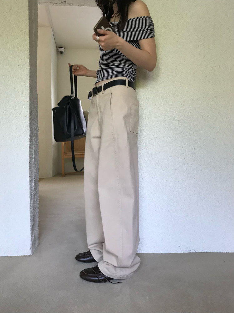 內前壓線細節直褲