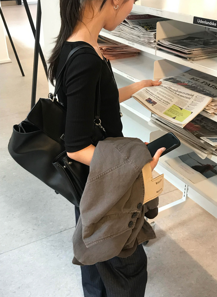 壓紋亨利領七分袖上衣