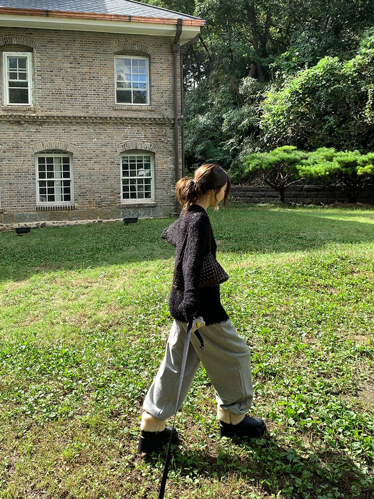 鬚毛質感寬鬆毛衣