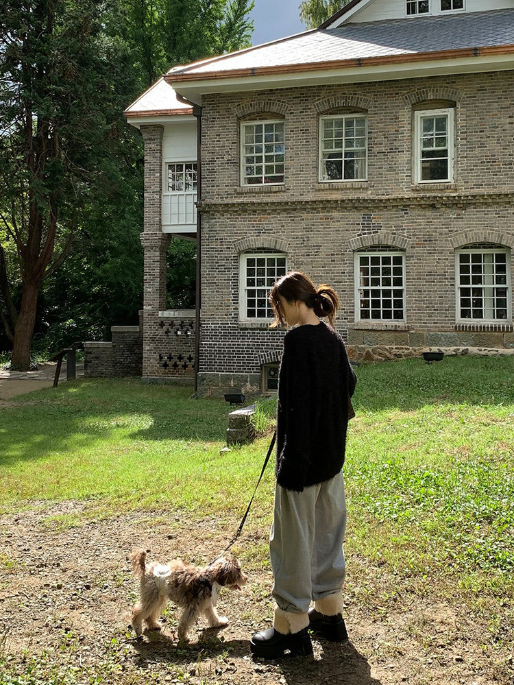 鬚毛質感寬鬆毛衣