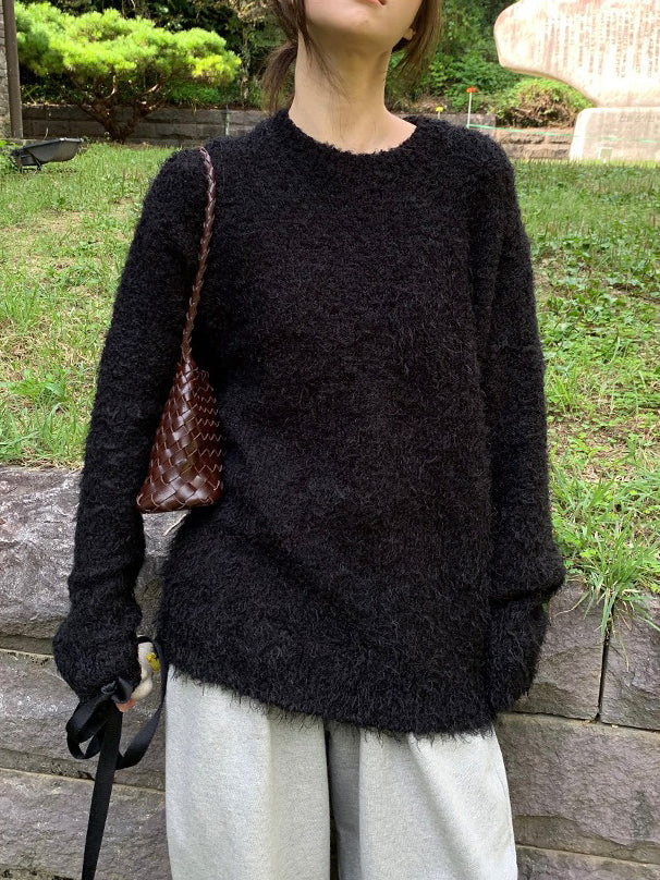 鬚毛質感寬鬆毛衣