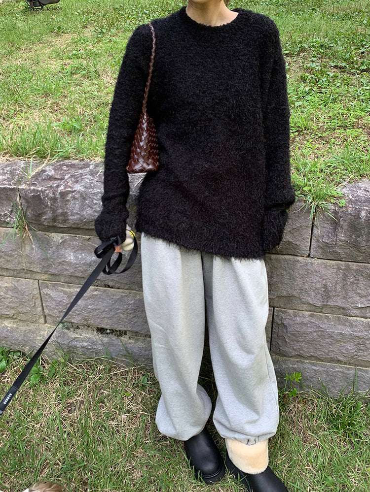 鬚毛質感寬鬆毛衣