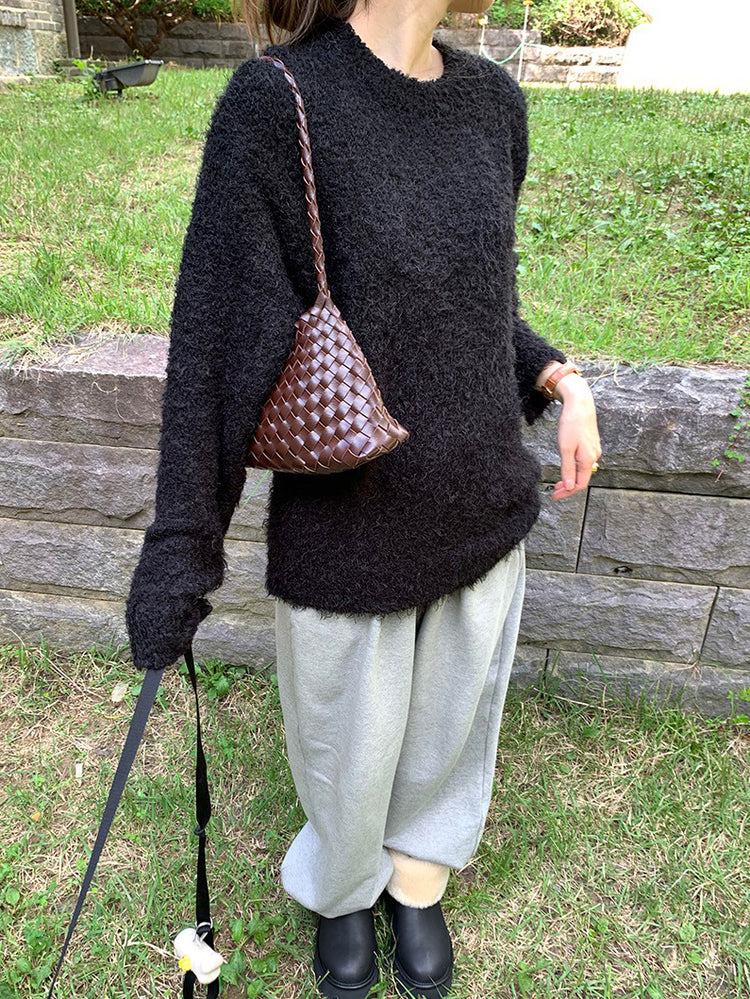 鬚毛質感寬鬆毛衣