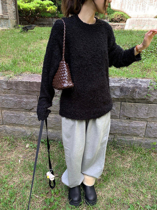 鬚毛質感寬鬆毛衣