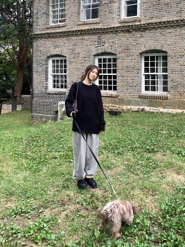 鬚毛質感寬鬆毛衣