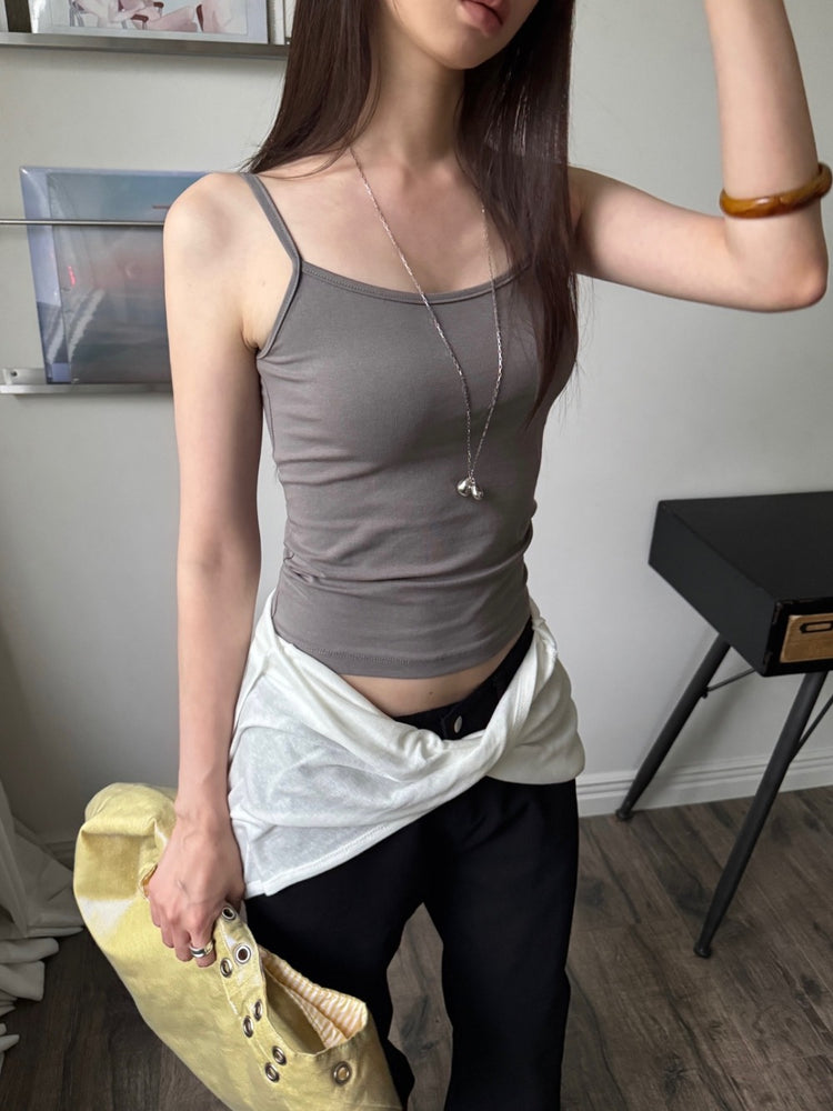 美色簡約細肩帶背心