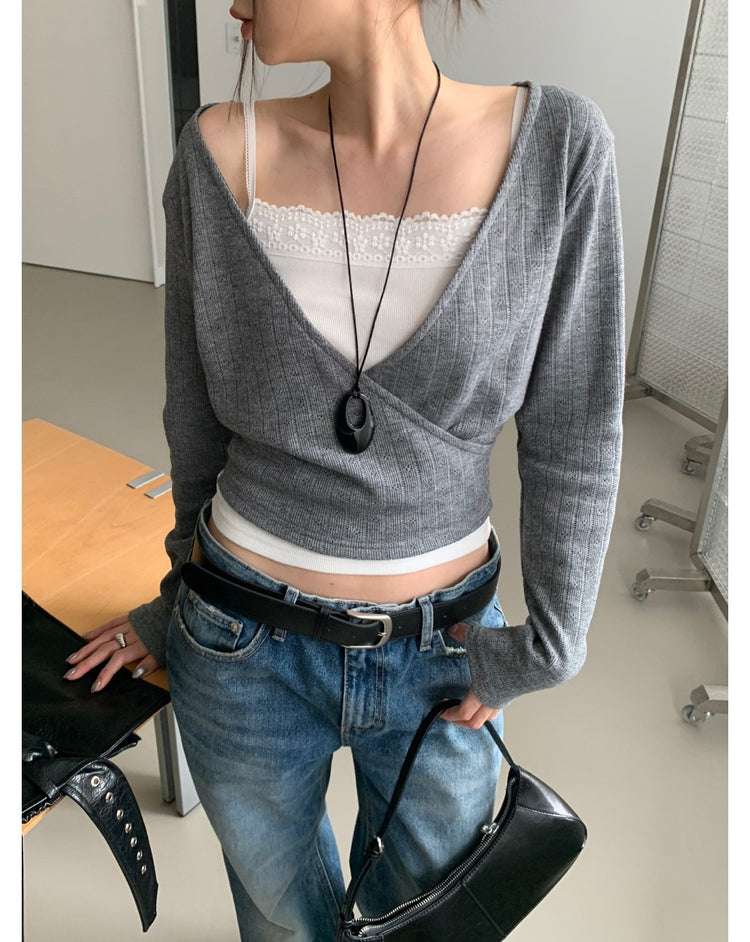 復古美刷色破爛細節牛仔褲