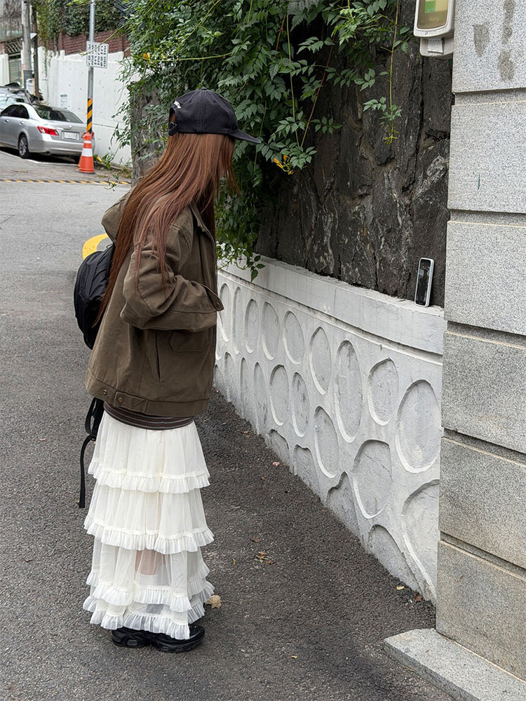 仙氣微透層次感傘型紗裙