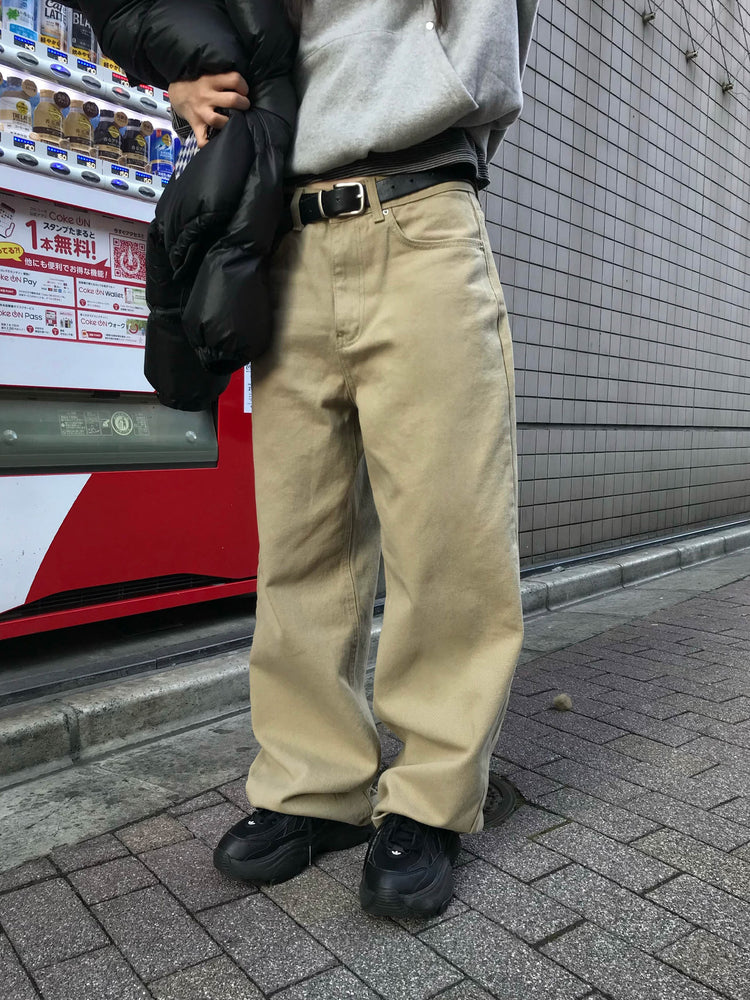 背口袋細節寬鬆直褲