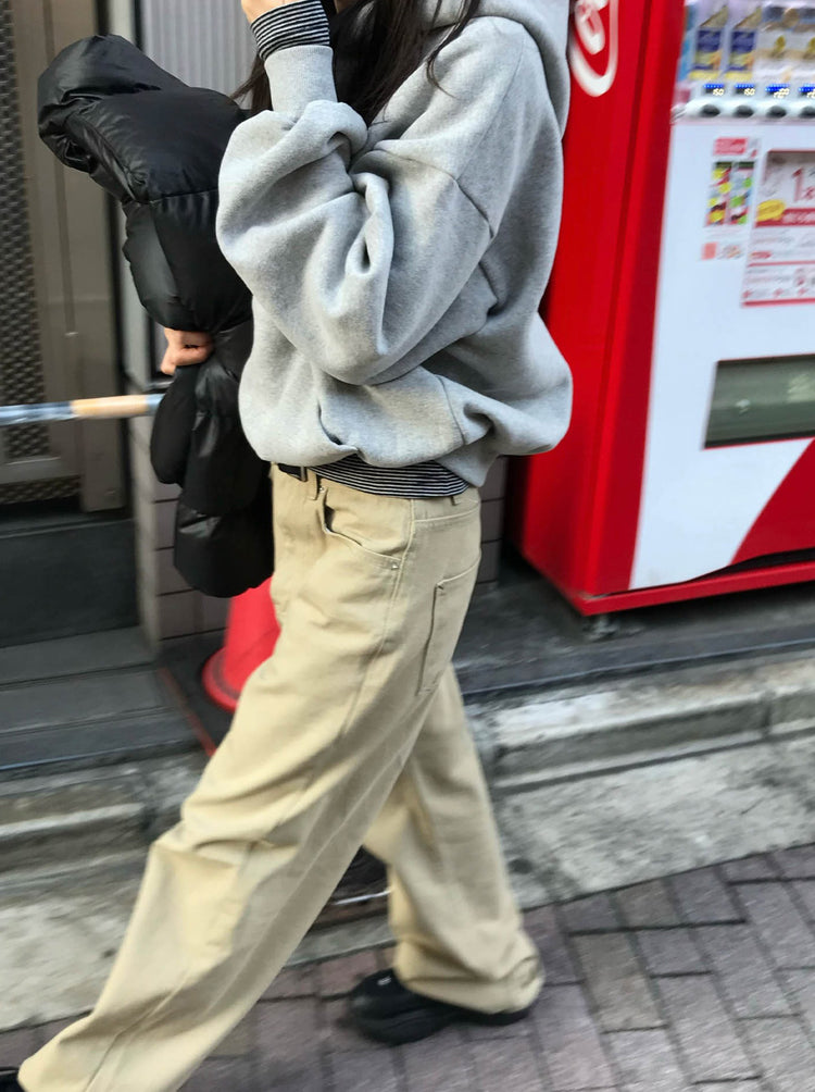 背口袋細節寬鬆直褲