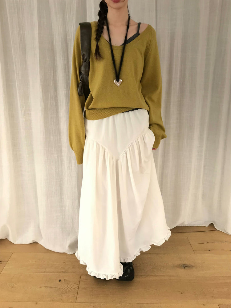 交疊蕾絲捲邊細節背心