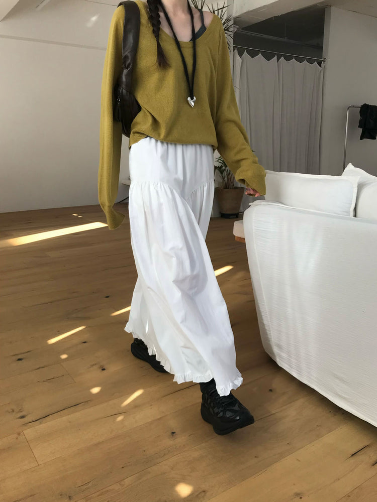 交疊蕾絲捲邊細節背心