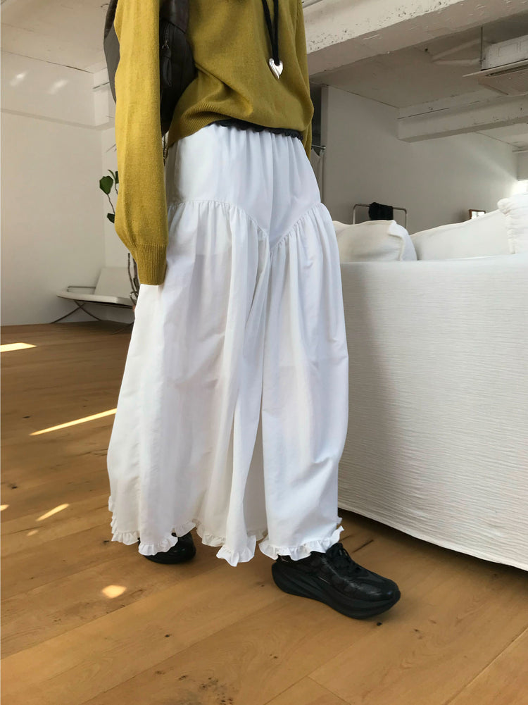 交疊蕾絲捲邊細節背心