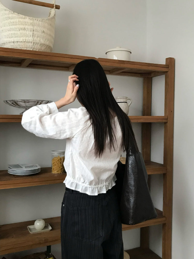 美色暗條紋質感直褲