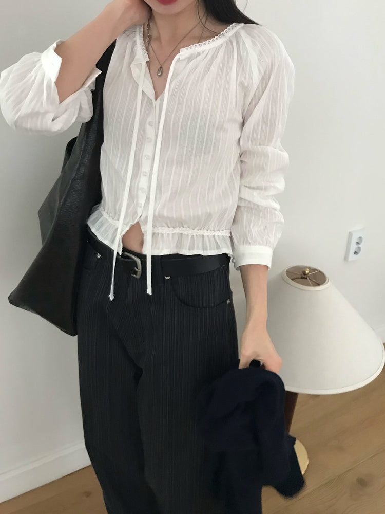 美色暗條紋質感直褲