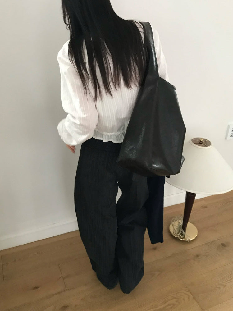 美色暗條紋質感直褲