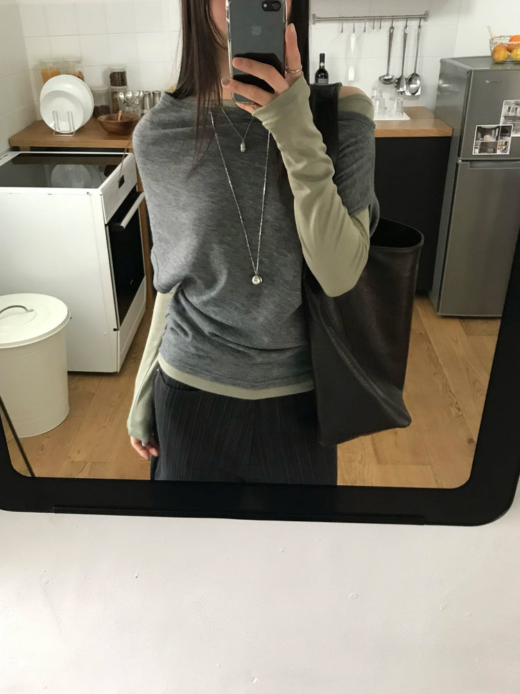美肩堆堆細節修身上衣
