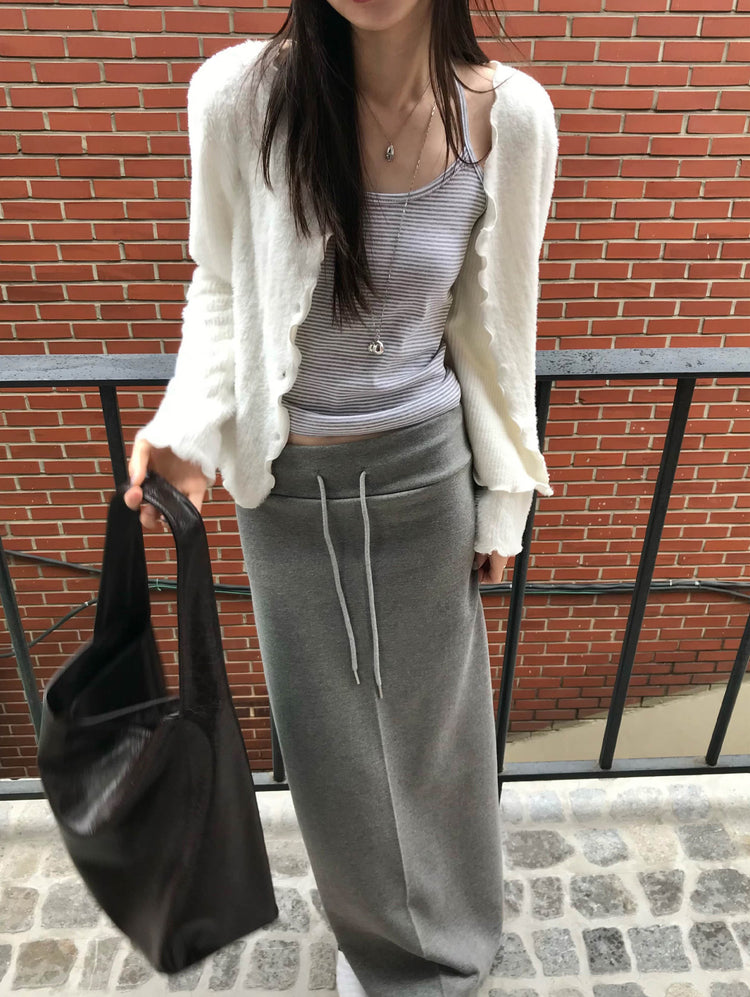 掛脖條紋修身上衣