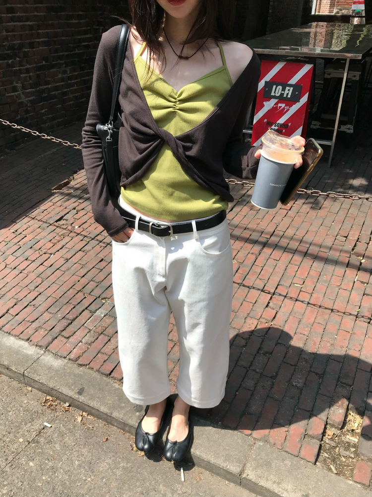 復古可調扣細節8分褲