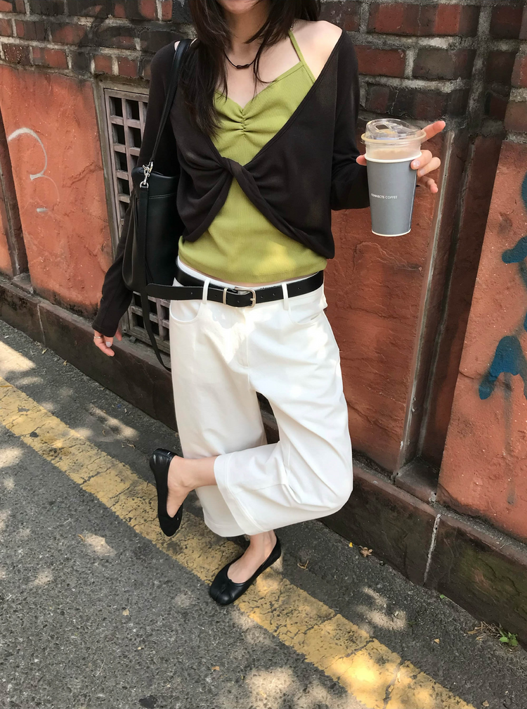 復古可調扣細節8分褲
