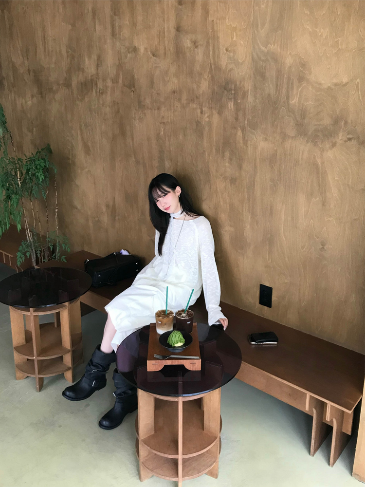 透膚拉克蘭袖針織上衣