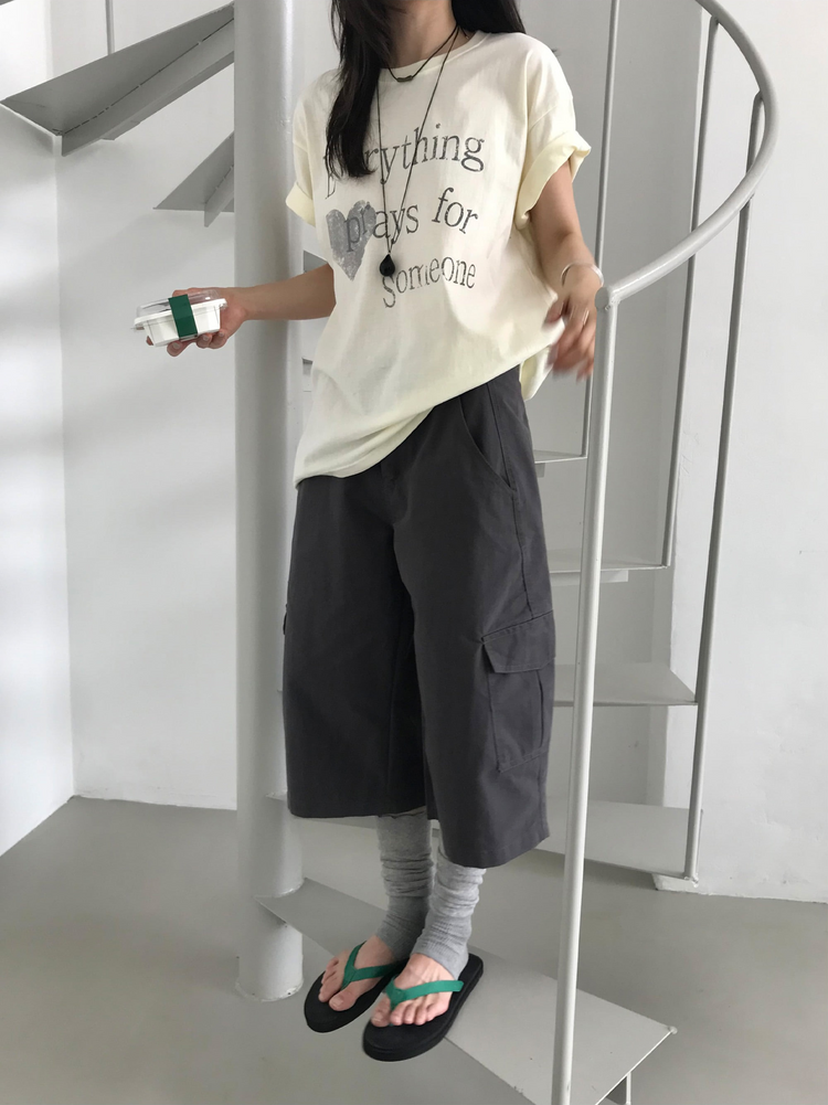 字母印花寬鬆上衣